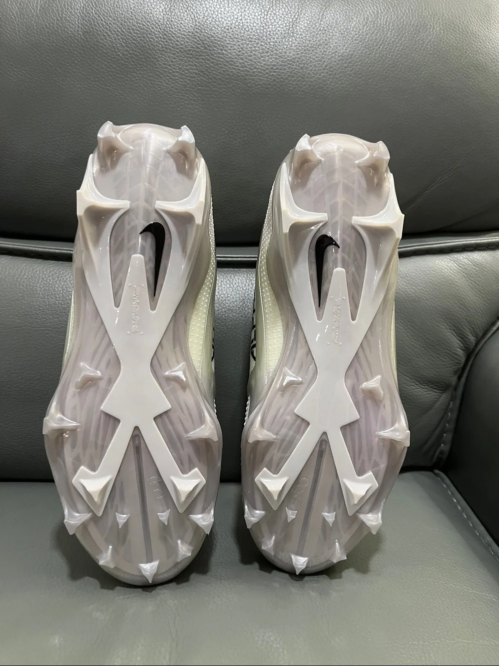Nike White and Lime Alpha Men’s Athletic Cleats